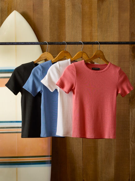 Womens Tees Hanging on a Line