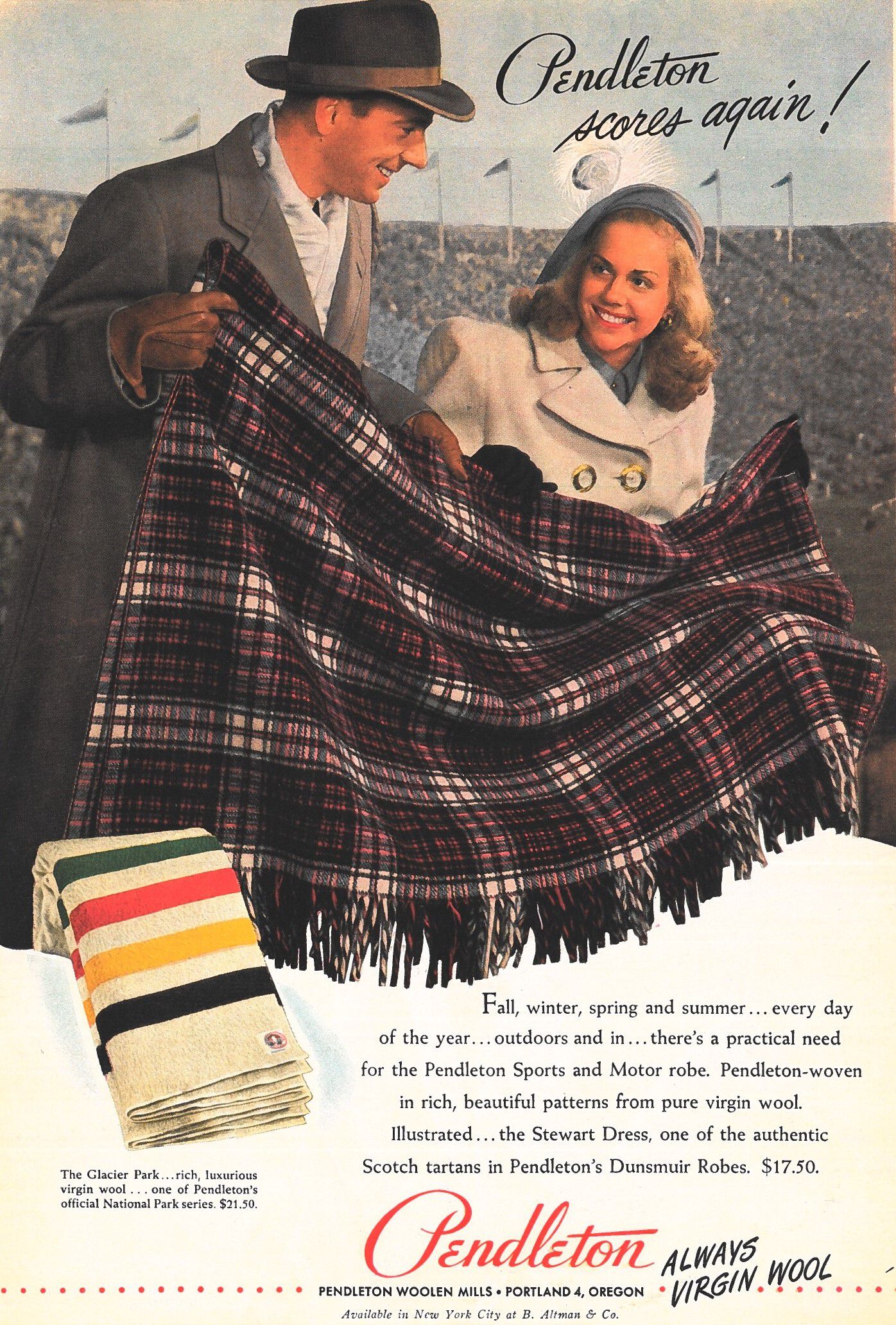 Vintage ad ofmotor robe throws