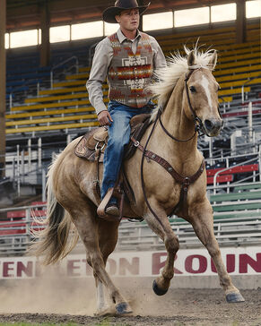 Rodeo Rider wearing a Pendleton wool vest