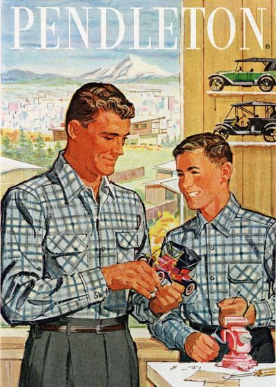 Vintage image of Father and Son