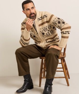 Man wearing a Pendleton Westerley Dude Cardigan