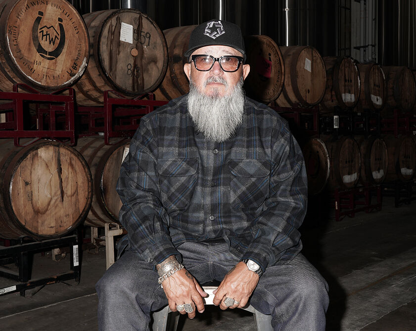 Artist Bobby Ruiz wearing a Pendleton board shirt