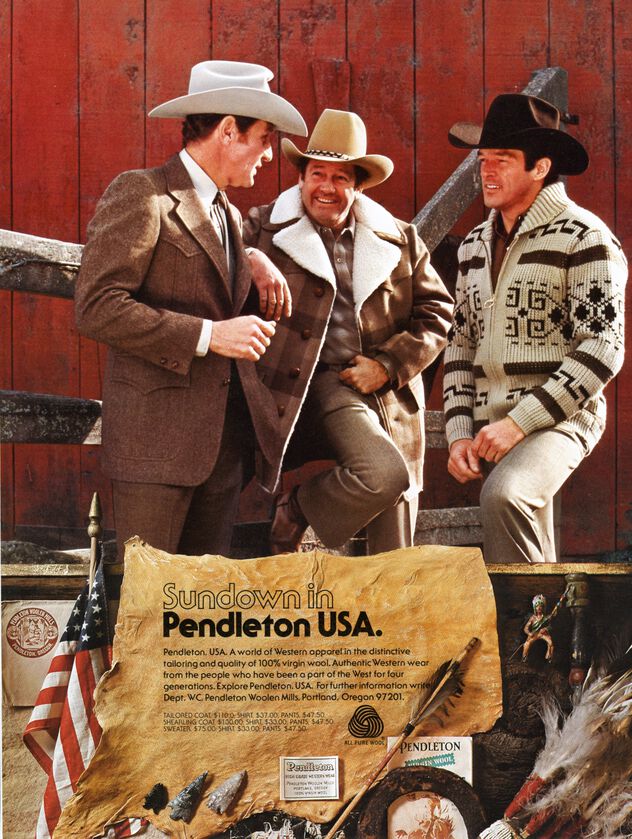 Vintage Pendleton Western Ad Featuring the Westerley Seater