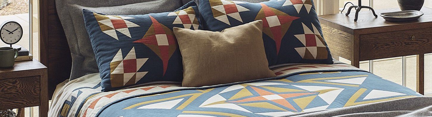 San Marcos Matelasse in Blue on Bed