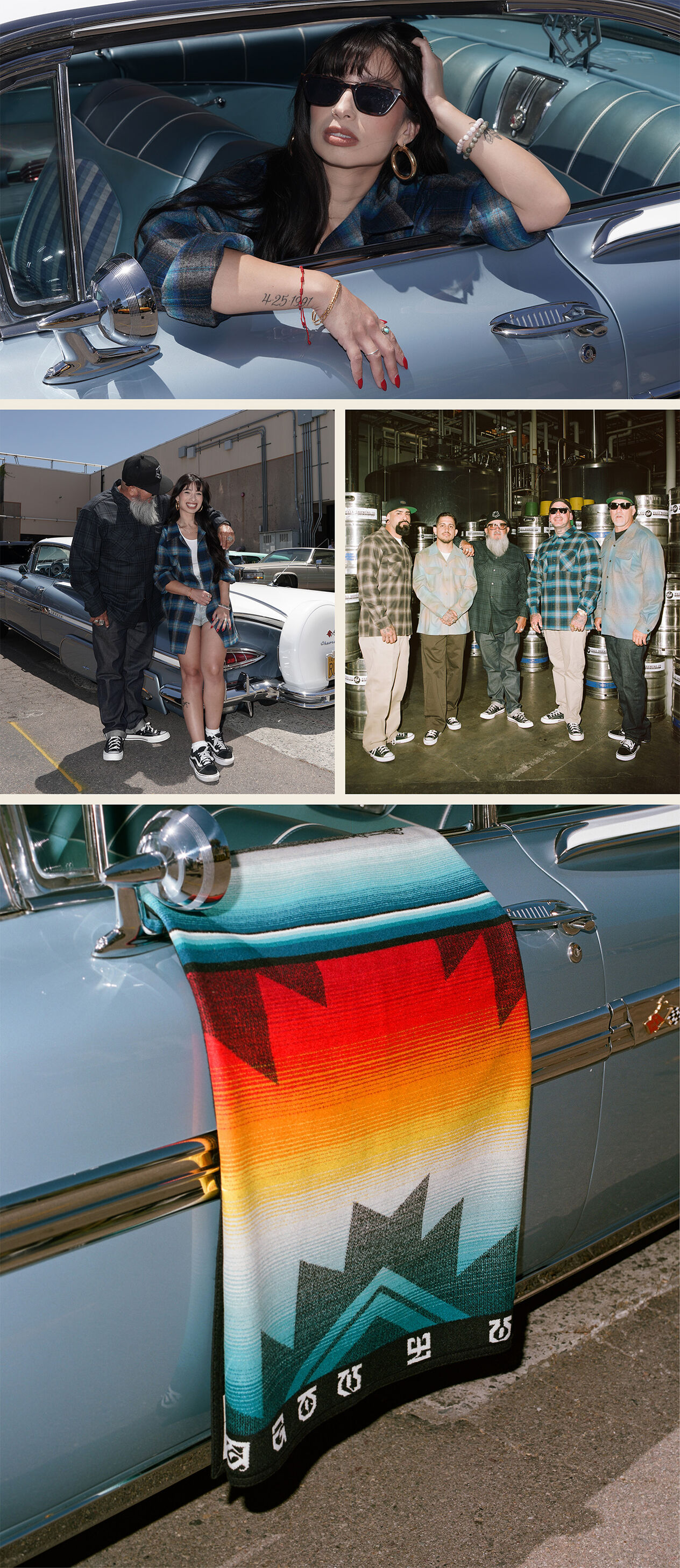 Collage of images showing Bobby Ruiz products and friends