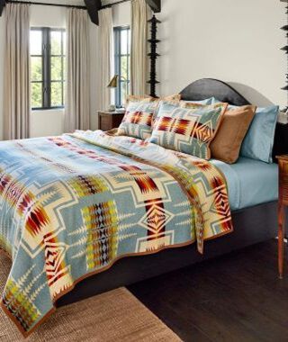 Pendleton Harding Blanket an Shams on a Bed