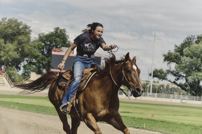 Rodeo Rider on horse wearing a Pendleton Graphic Tee