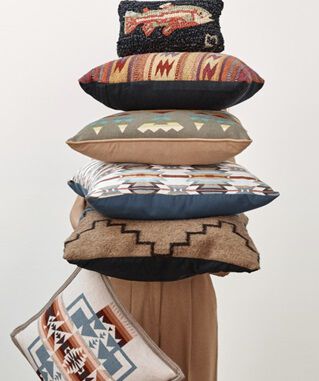 Pendleton Pillows Stacked on top of each other