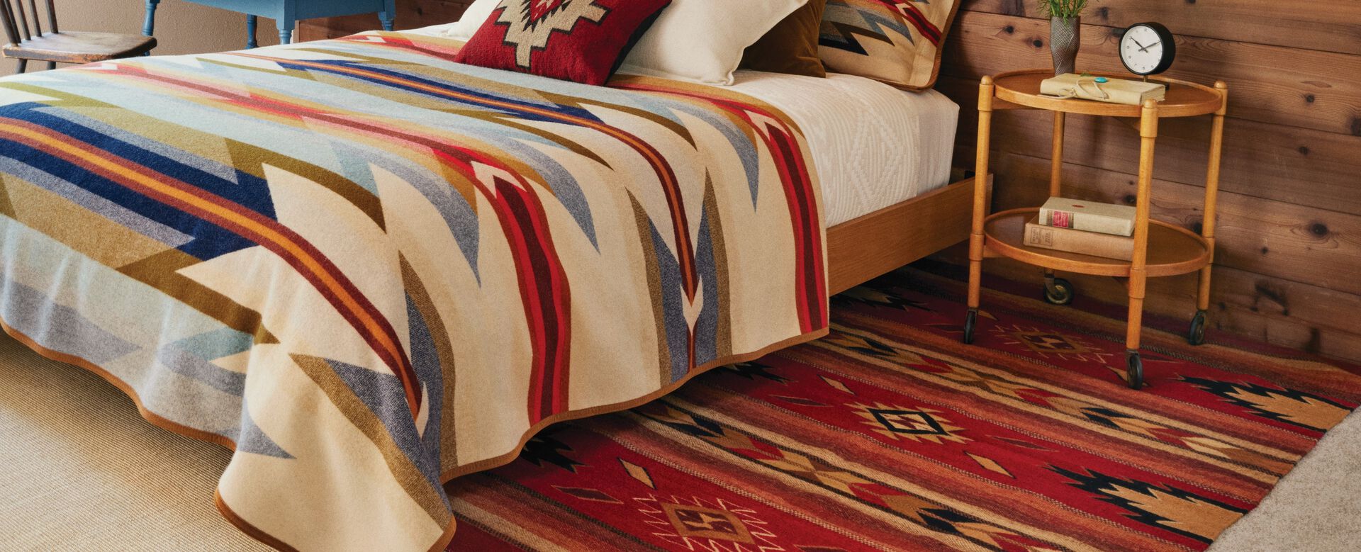 Image of Embers Rug in Bedroom