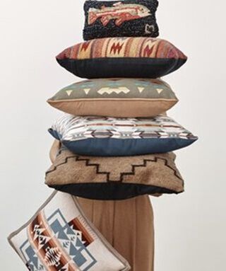 Pendleton Pillows Stacked on top of each other