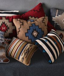 Stack of Colorful Pendleton Pillows