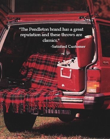 Vintage Ad for Motor Robe in back of jeep