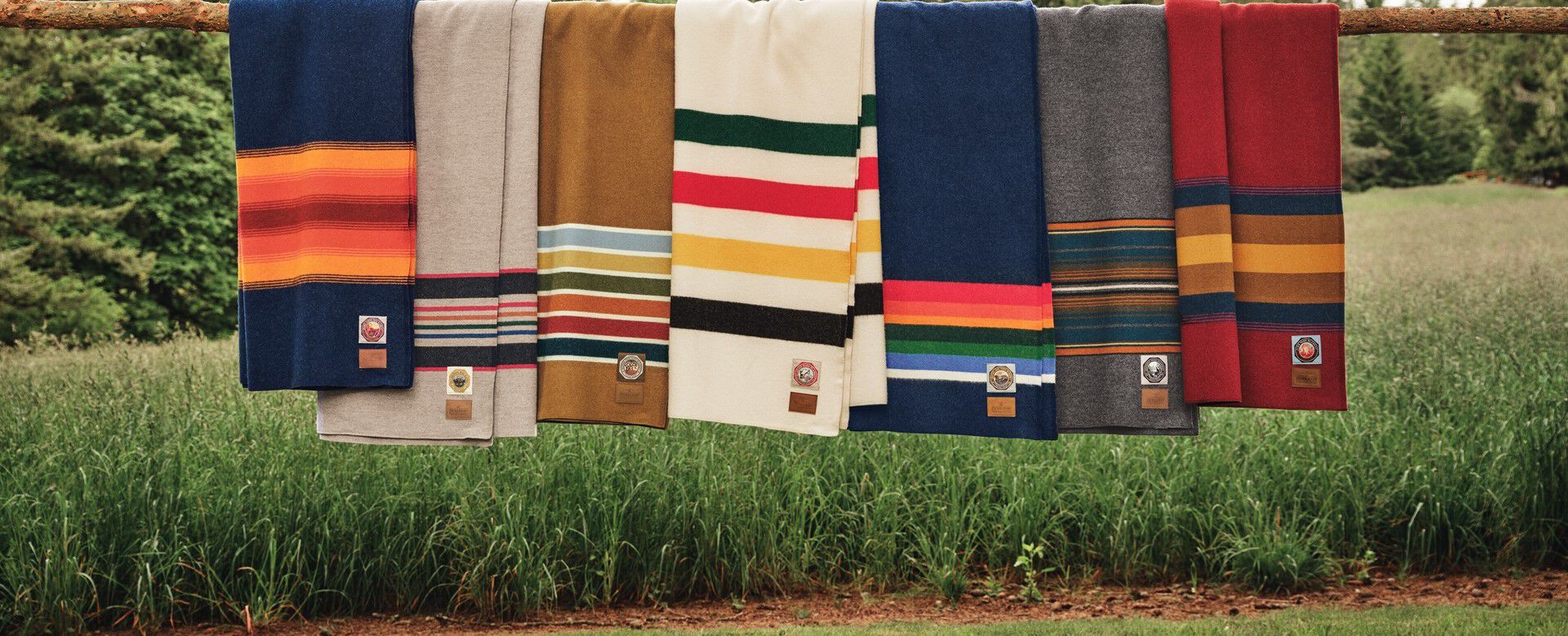 Pendleton National Park Blankets draped over a fence