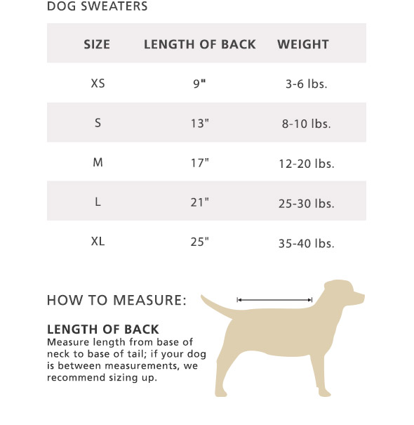 Pendleton Size Chart