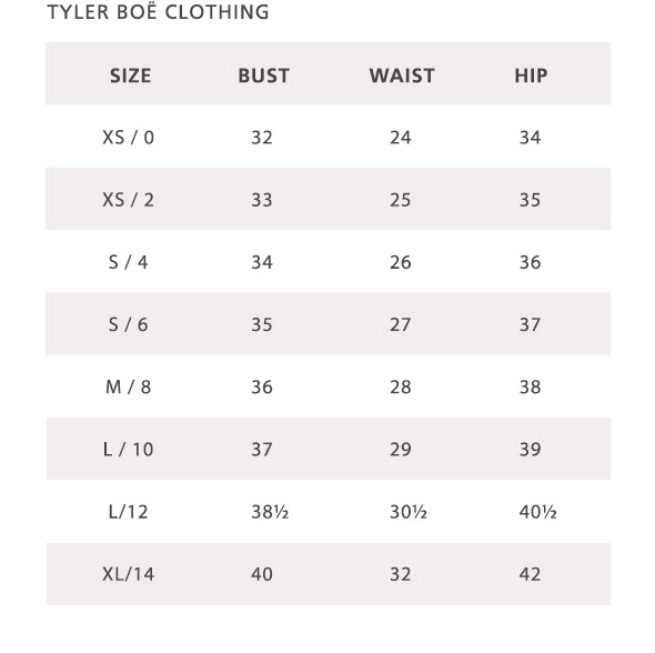 Pendleton Size Chart